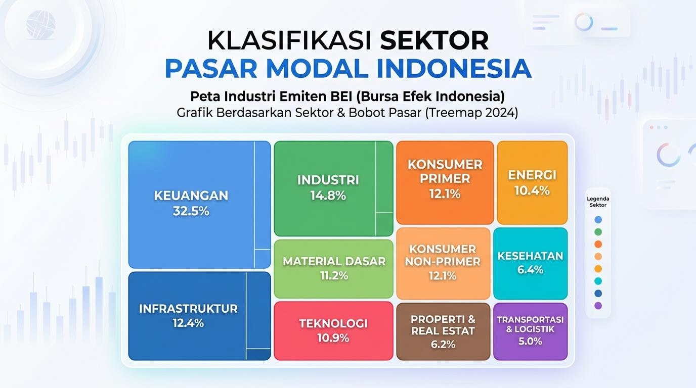 Ilustrasi gedung bursa efek Indonesia dengan papan data pasar