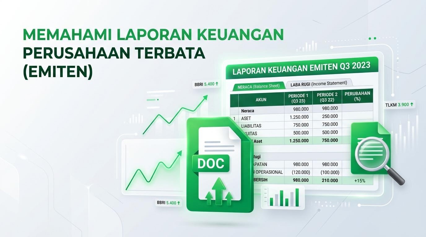 Tampilan tabel laporan keuangan emiten